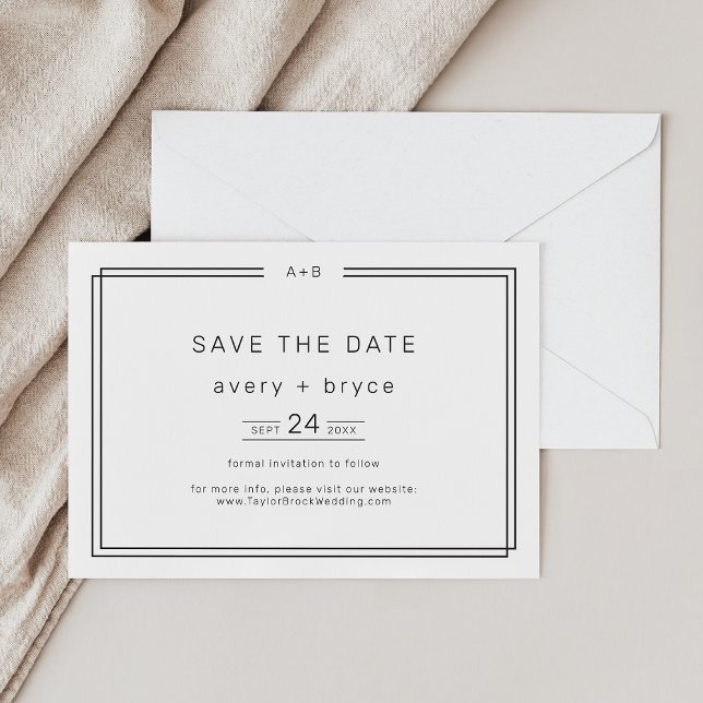 Modern minimalistisk Bröllop spara datum / AVERY Spara Datumet (Modern Minimalist Wedding Save the Date / AVERY)
