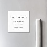 Modern minimalistisk Bröllop spara datum Magnet<br><div class="desc">Den moderna minimalistiska magneten i Bröllop spara datum. Enkelt minimal typografi. Anpassa för ett personligt bröllp spara datumet.</div>
