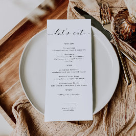 Modern minimalistisk Bröllop Tackkort + Menu