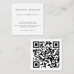 Modern minimalistisk Bröllop-webbplats QR-kodklosu Tilläggskort