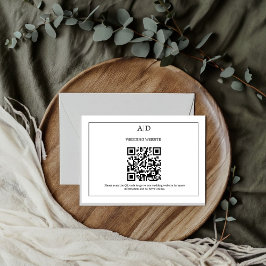 Modern Minimalistisk Bröllops-QR-kod Bröllop Tilläggskort