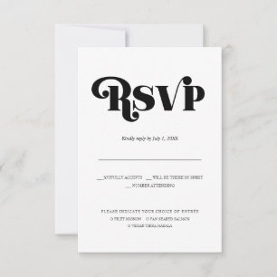 Modern Minimalistisk Bröllops-RSVP 70-tals typog Meddelande