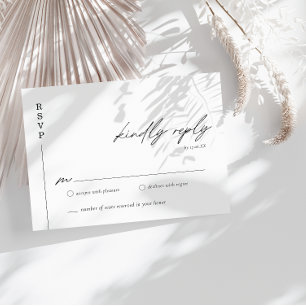 Modern & minimalistisk bröllops-RSVP-bifogad kort