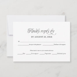 Modern minimalistisk bröllops-RSVP elegant svarsbr OSA Kort