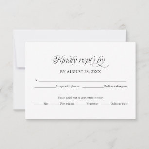 Modern minimalistisk bröllops-RSVP elegant svarsbr OSA Kort