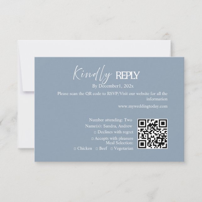 Modern minimalistisk bröllops-RSVP-kort OSA Kort (Framsida)
