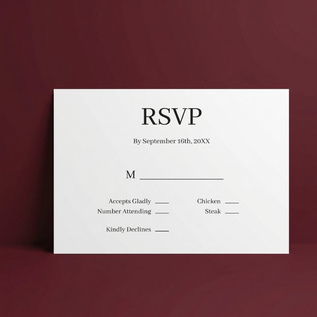 Modern Minimalistisk Bröllops-RSVP-Kort OSA Kort (Skapare uppladdad)