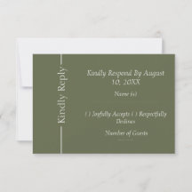 Modern Minimalistisk Bröllops-RSVP-Svarskortsmallm