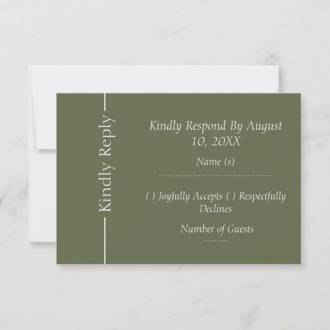 Modern Minimalistisk Bröllops-RSVP-Svarskortsmallm OSA Kort (Framsida)