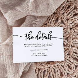 Modern Minimalistisk Bröllopsdetalj Infogningskort OSA Kort