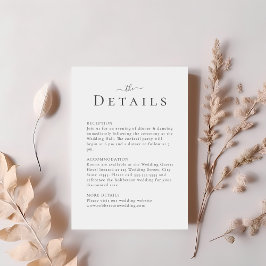 Modern Minimalistisk Bröllopsdetaljkort Inbjudningar