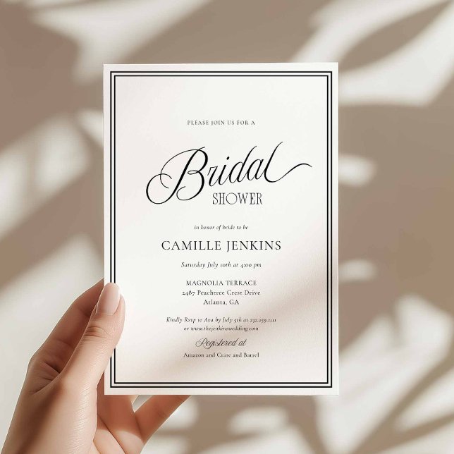 Modern Minimalistisk Bröllopsdusch-inbjudan Inbjudningar (Minimal Modern Bridal Shower Invitation)