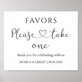 Modern minimalistisk bröllopsfavoritskylt poster