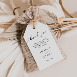 Modern minimalistisk bröllopsförmån presentetikett