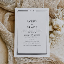Modern minimalistisk bröllopsinbjudan/AVERY Suite Inbjudningar