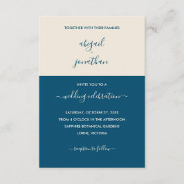 Modern minimalistisk bröllopsinbjudan för Teal Cre Inbjudningar