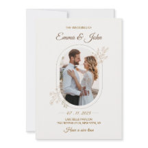 Modern minimalistisk bröllopsinbjudan