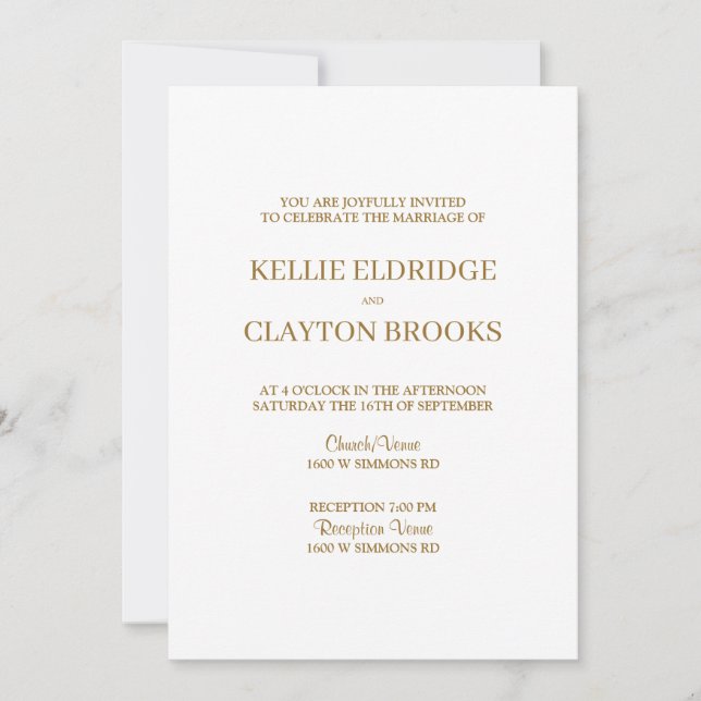 Modern minimalistisk bröllopsinbjudan inbjudningar (Framsida)