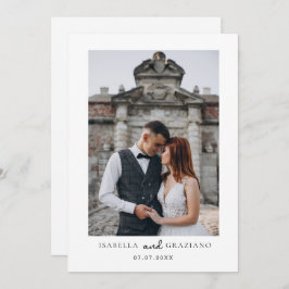 Modern minimalistisk bröllopsinbjudan julkort