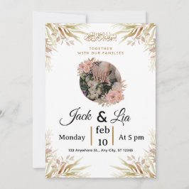 Modern Minimalistisk Bröllopsinbjudan Kort – Elega