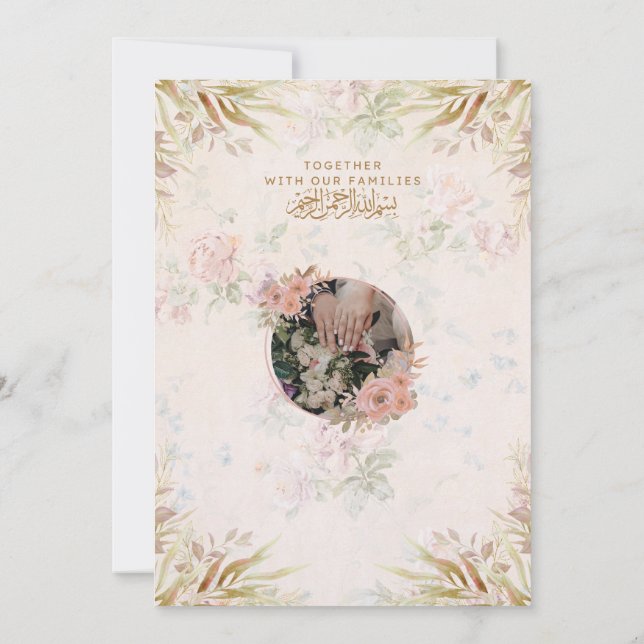 Modern Minimalistisk Bröllopsinbjudan Kort – Elega (Baksida)