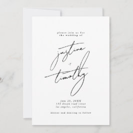 Modern minimalistisk bröllopsinbjudan spara datumet