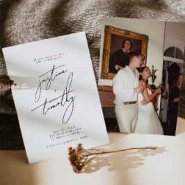 Modern minimalistisk bröllopsinbjudan spara datumet