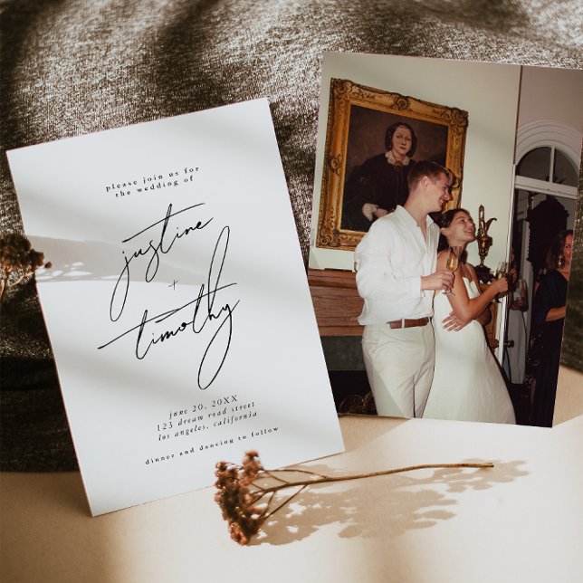 Modern minimalistisk bröllopsinbjudan spara datumet (Skapare uppladdad)