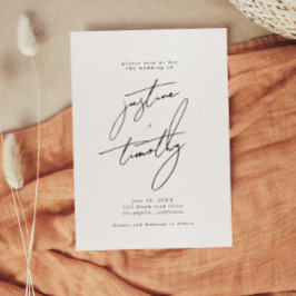 Modern minimalistisk bröllopsinbjudan spara datumet