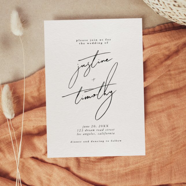 Modern minimalistisk bröllopsinbjudan spara datumet (Skapare uppladdad)