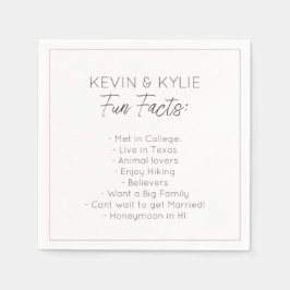 Modern Minimalistisk Bröllopspar Roliga Fakta  Pappersservett