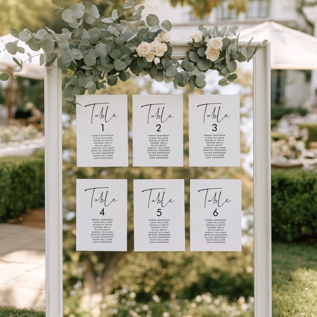 Modern Minimalistisk Bröllopsplatskarta Kort (Modern minimalist wedding seating chart cards )