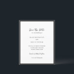 Modern minimalistisk bröllopstypografi Spara datum<br><div class="desc">Denna design är en del av en tidlös minimalistisk bröllopsinbjudan serie med elegant script typografi i kombination med ett klassiskt serif-tecken i mjuk svart och vit. Denna moderna design omfattar enkelhet med en raffinerad layout, perfekt för par som söker underdriven sofistikering. Idealiskt för formella, moderna eller klassiska bröllop, denna rena...</div>