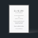 Modern minimalistisk bröllopstypografi spara datumet<br><div class="desc">Denna design är en del av en tidlös minimalistisk bröllopsinbjudan serie med elegant scripttypografi i kombination med ett klassiskt serif-teckensnitt i mjuk svart och vit. Denna moderna design omfattar enkelhet med en raffinerad layout, perfekt för par som söker underdriven sofistikering. Idealiskt för formella, moderna eller klassiska bröllop, denna rena estetik...</div>