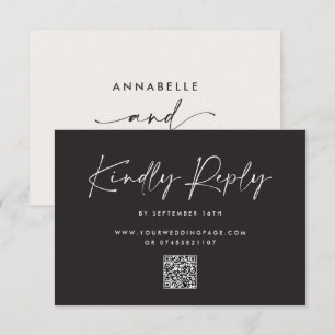 Modern Minimalistisk Bröllopsvar RSVP med Stripe OSA Kort