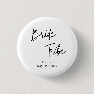 modern, minimalistisk brud, bachelorette knapp