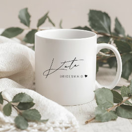 Modern minimalistisk brudtjänstpresent kaffemugg
