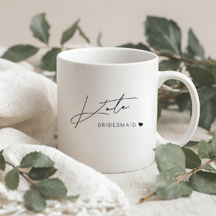 Modern minimalistisk brudtjänstpresent kaffemugg