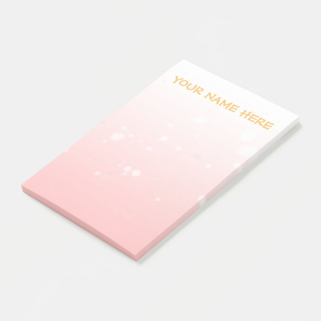 Modern minimalistisk bubbla Ljus rosa Post-it Block (Vinklad)