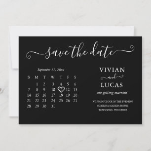 Modern minimalistisk budget för svartvit kalender inbjudningar