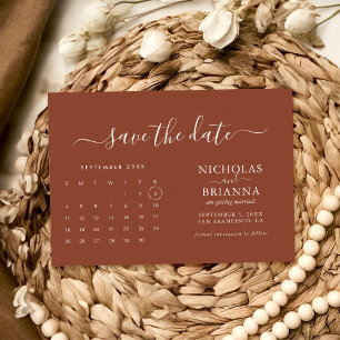 Modern minimalistisk budget för Terracotta Calenda Spara Datumet
