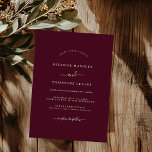 Modern Minimalistisk Burgundy Bröllop Inbjudningar<br><div class="desc">Mer Söt Bröllopsinbjudningar i Little Bayleigh Store!</div>