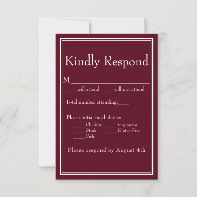 Modern minimalistisk burgundy-målval OSA kort (Framsida)