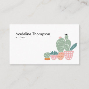 Modern minimalistisk Cactus Cacti Succulent Visitkort