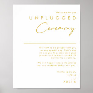 Modern minimalistisk Ceremoni för Guld-teckensnitt Poster