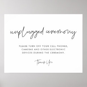 Modern minimalistisk ceremoni utan pluggning poster