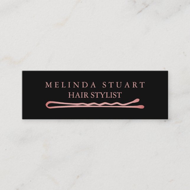 Modern minimalistisk chic elegant frisör mini visitkort (Framsida)