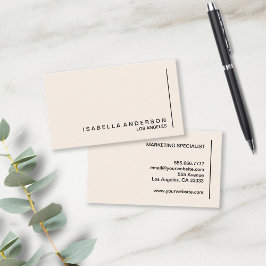 Modern minimalistisk chic kräm professionell visitkort