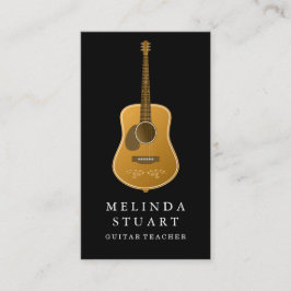 Modern minimalistisk Chic Musician Guitar Teacher Visitkort