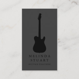 Modern minimalistisk Chic Musician Guitar Teacher Visitkort